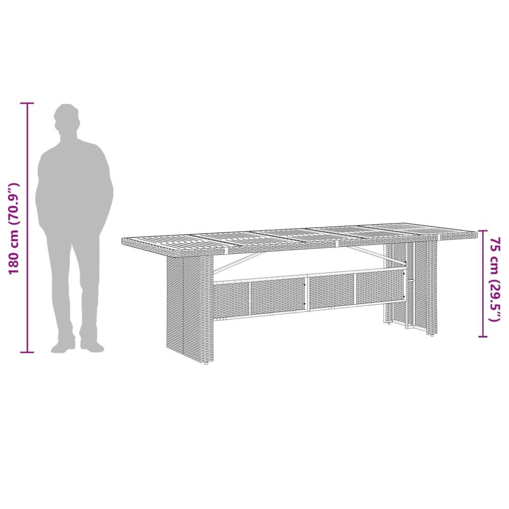 VidaXL Table de jardin rotin synthétique  