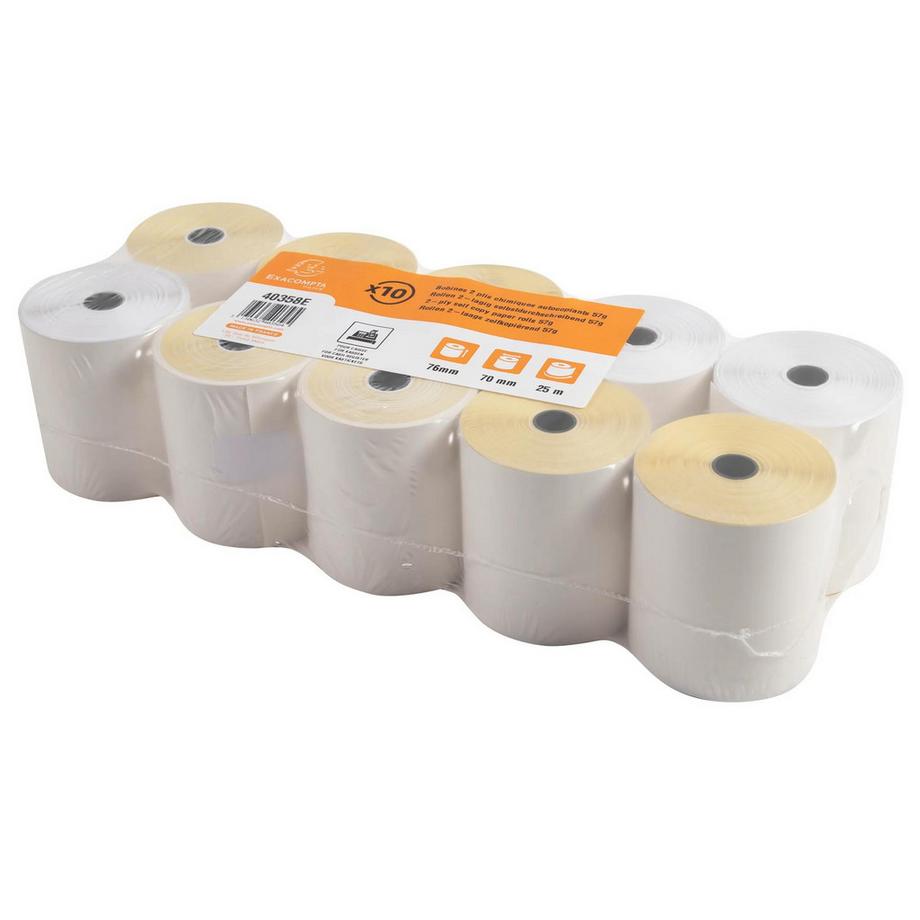 Exacompta Rotolo 2 cop CBCF 57g 76x70x12 (per10) - x 50  