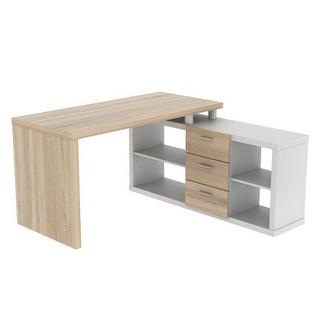 Vente-unique Bureau d'angle avec rangements ALDRIC III Chêne  