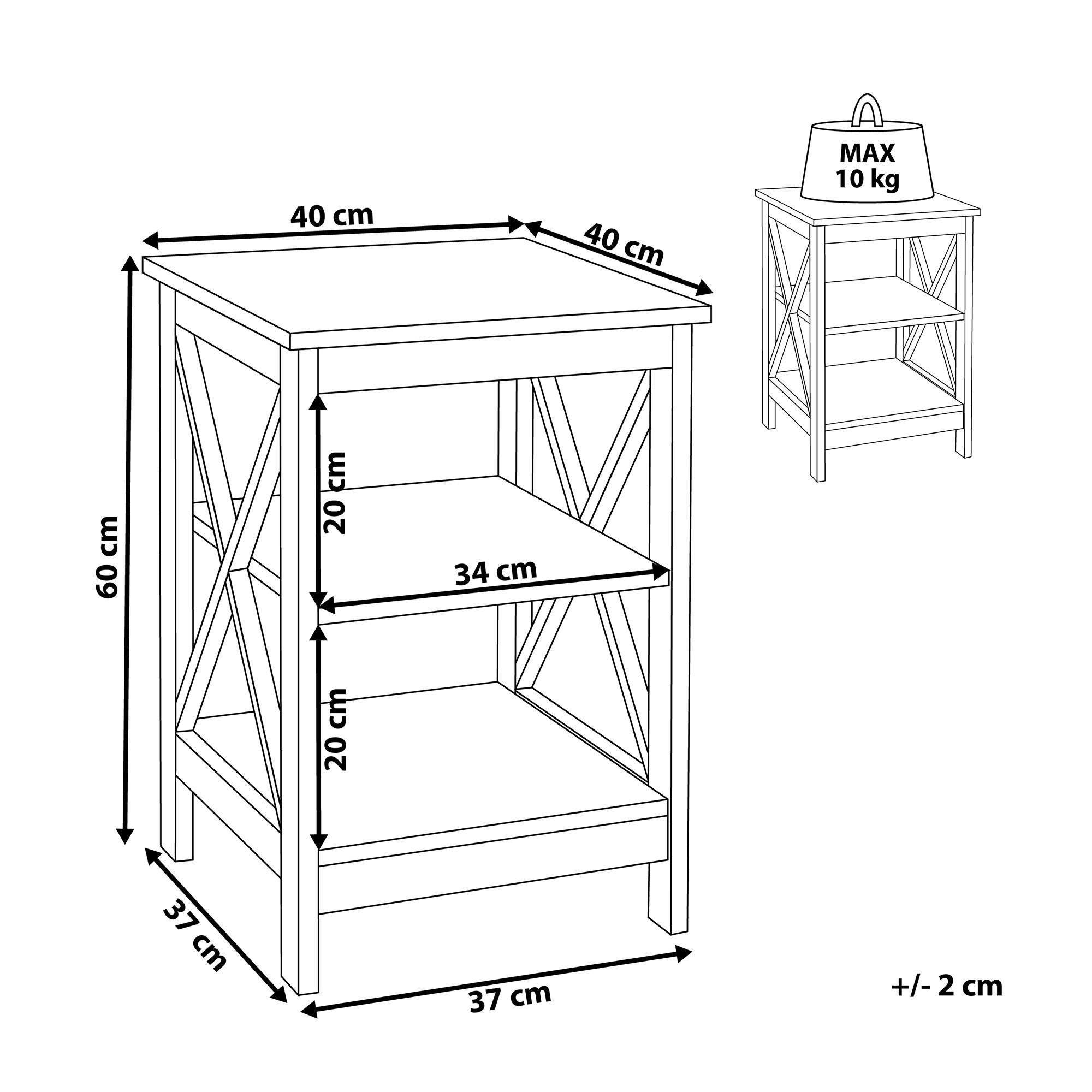 Beliani Table d'appoint en MDF Rustique FOSTER  