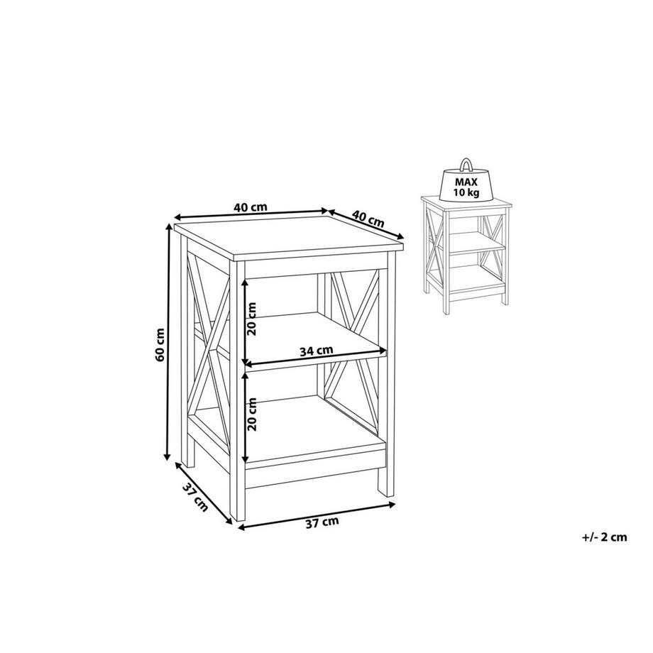 Beliani Table d'appoint en MDF Rustique FOSTER  