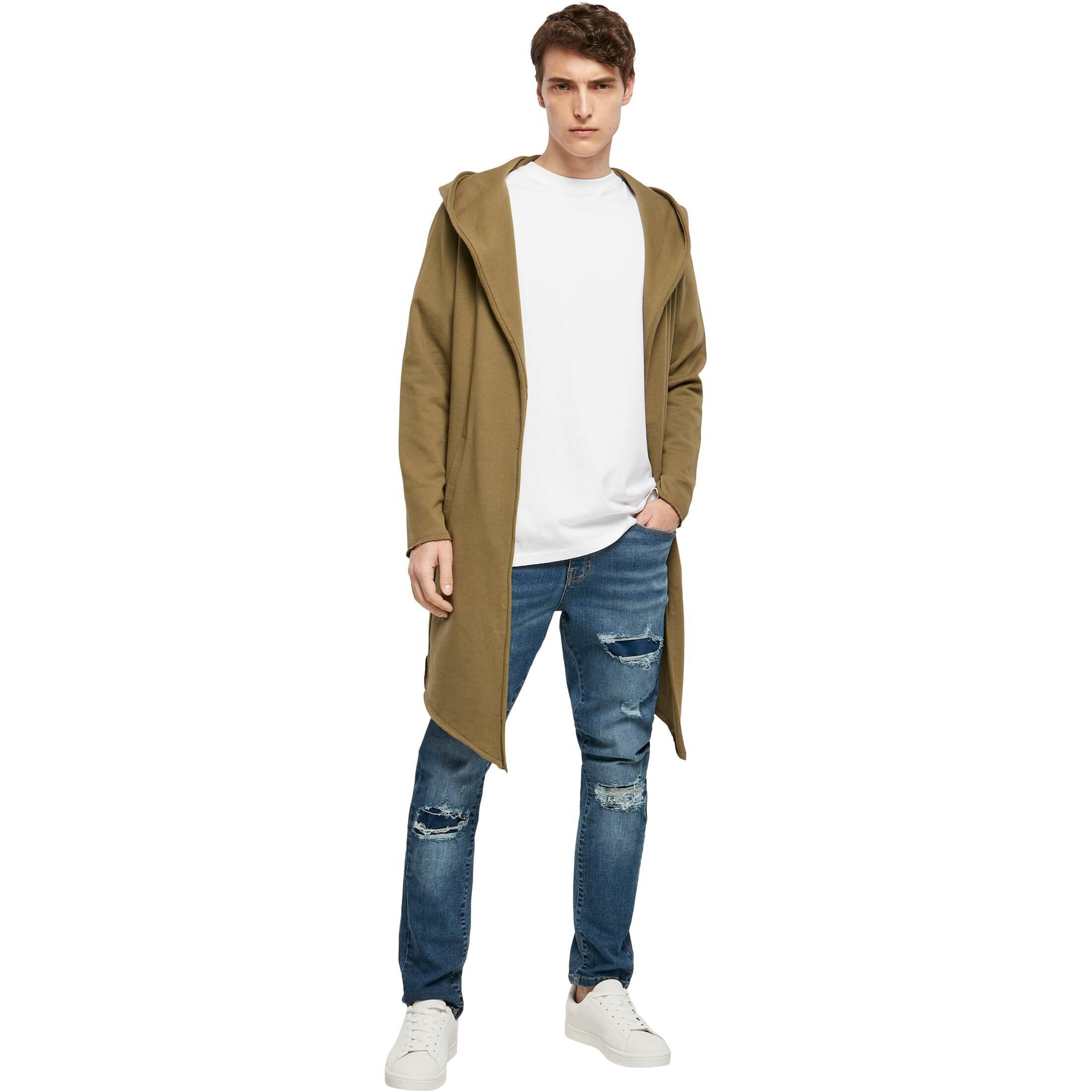 URBAN CLASSICS  lange strickjacke mit kapuze und offenem rand 