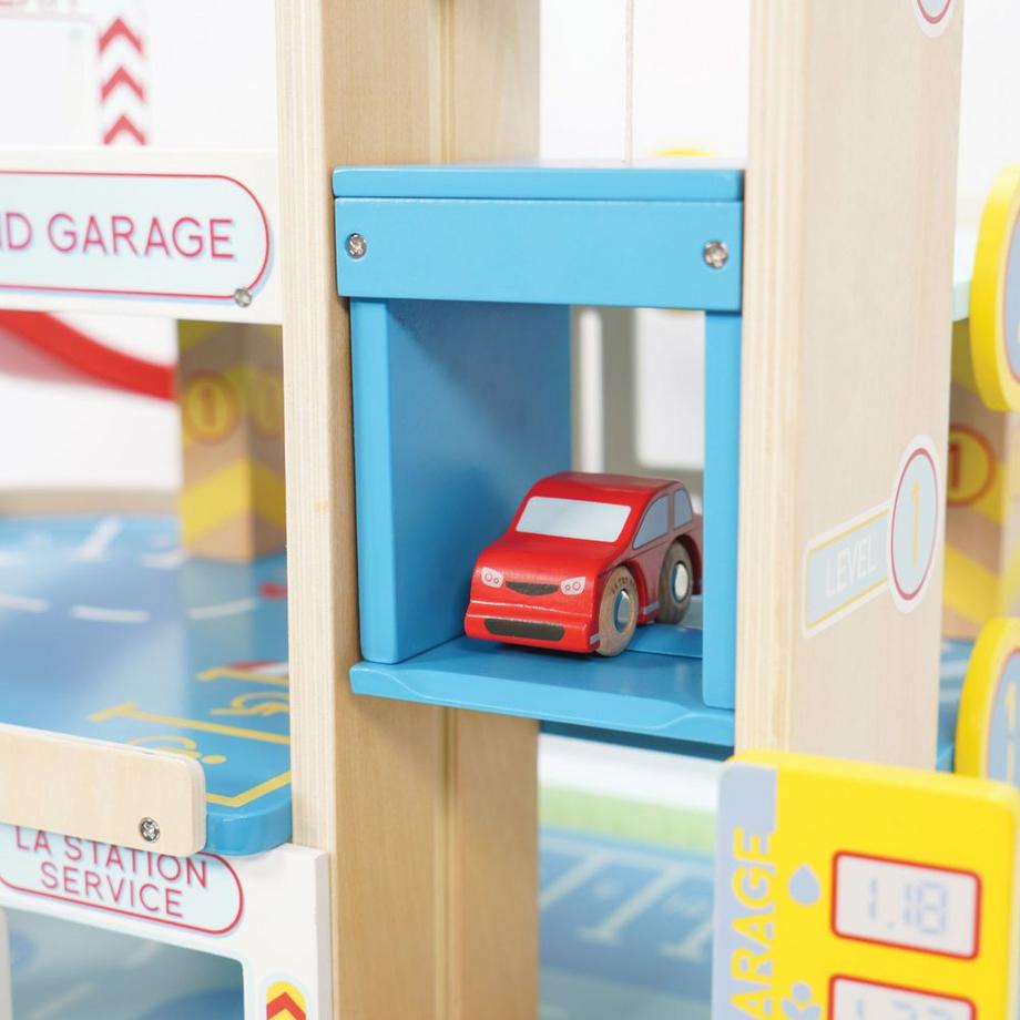Le Toy Van  Le Toy Van – Kultiges Parkhaus „Le Grand Garage“ aus Holz mit 3 Etagen | Für Mädchen & Jungen Fahrzeug-Rollenspiel – Geeignet für Kinder ab 3 Jahren, TV439 