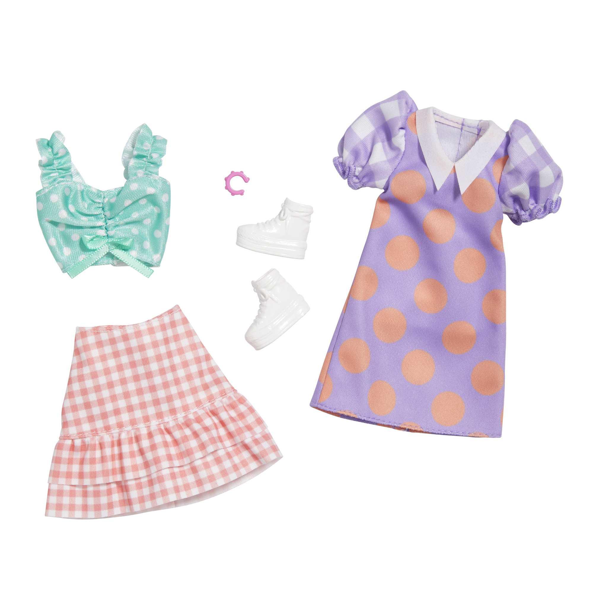 Barbie  Fashions 2er-Pack Polka-farbige Puppenkleidung 