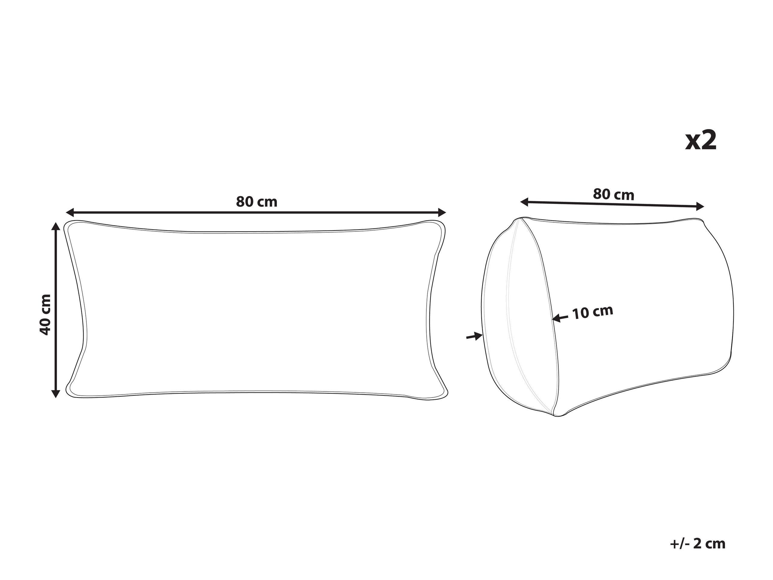 Beliani VIHREN Set mit 2 Japara Baumwollkissen  