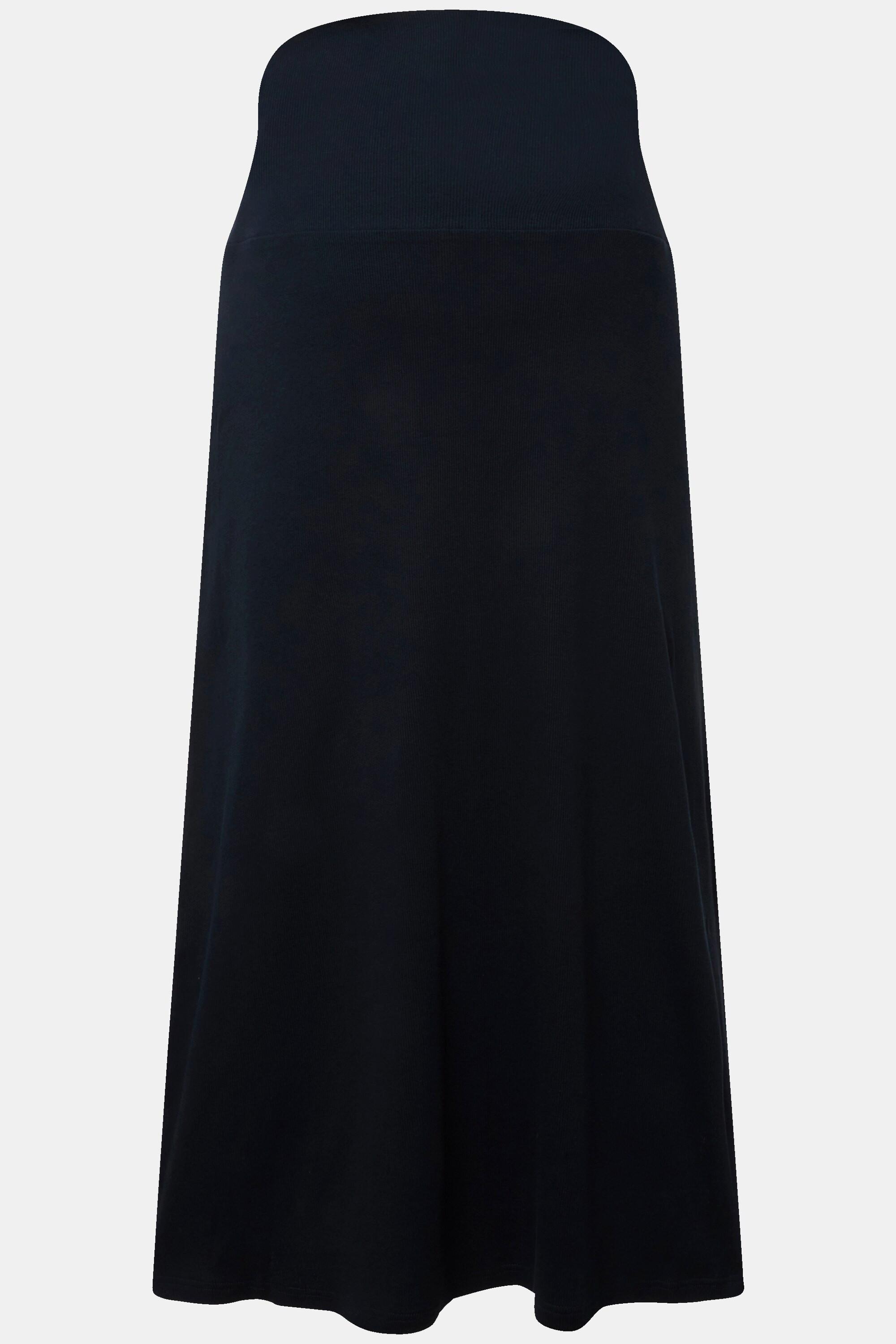 Ulla Popken Bellieva Gonna di jersey Taglio svasato Cintura elastica Spacchetti laterali  