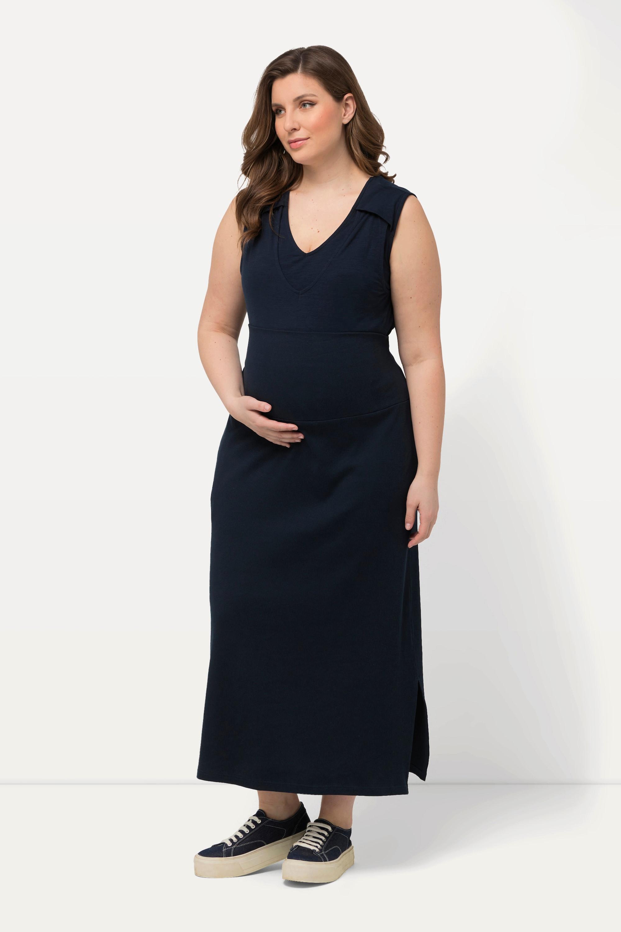 Ulla Popken Bellieva Gonna di jersey Taglio svasato Cintura elastica Spacchetti laterali  