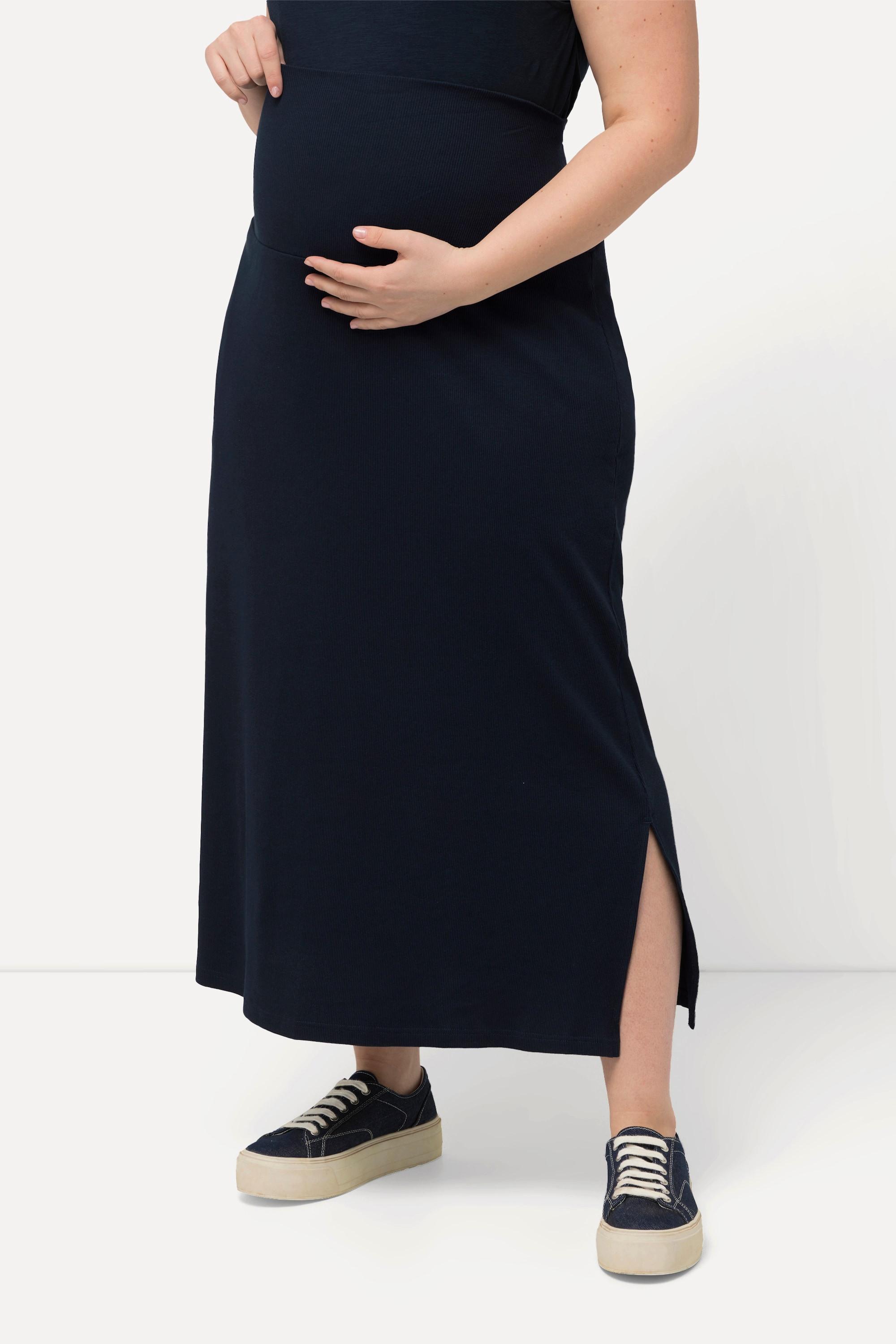 Ulla Popken Bellieva Gonna di jersey Taglio svasato Cintura elastica Spacchetti laterali  