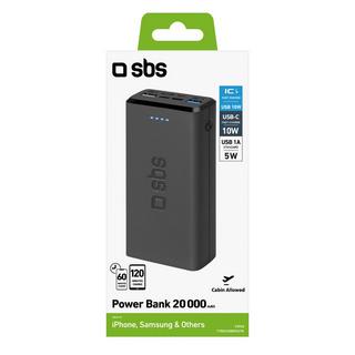 SBS  Fast charge powerbank: 20,000 mAh, 2 USB 