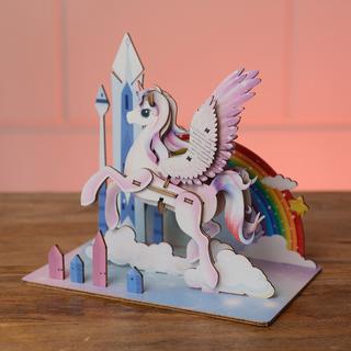 Escape Welt  Einhorn - 3D Holzmodell 