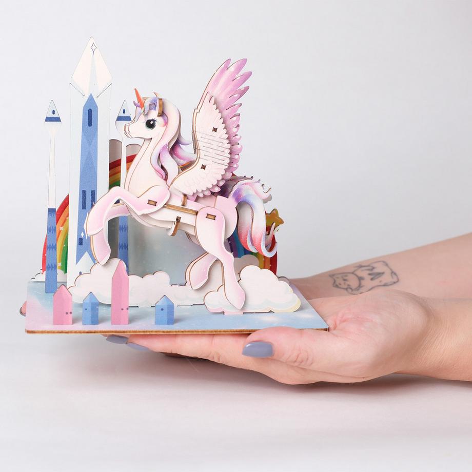 Escape Welt  Einhorn - 3D Holzmodell 