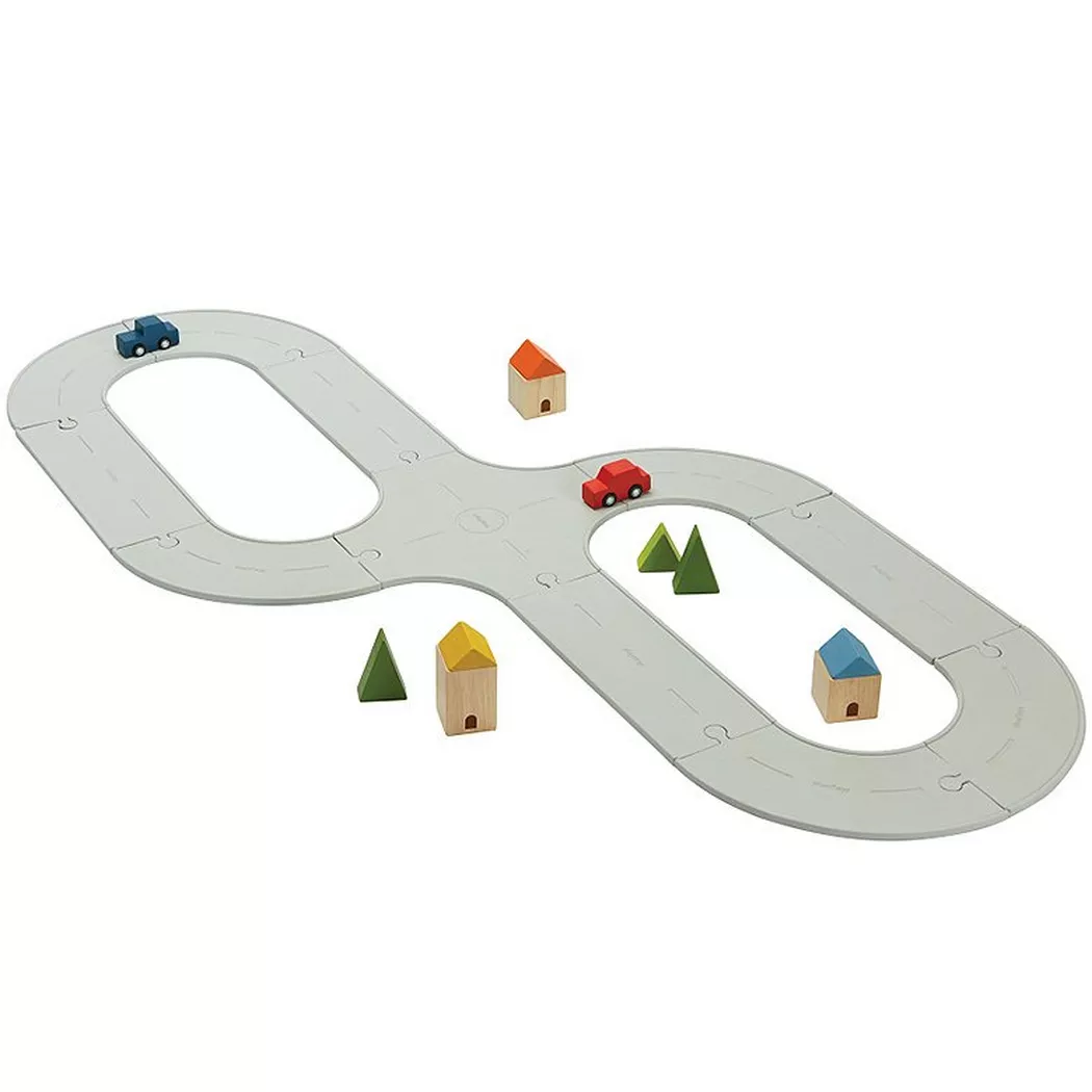 Plantoys - PlanToys Holzspielzeug Straßenund Schienen-Set aus Gummi Medium