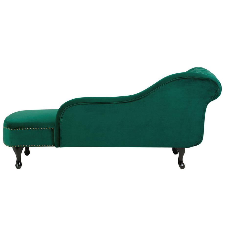 Beliani Chaise longue côté gauche en Velours Glamour NIMES  