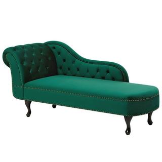 Beliani Chaise longue versione sinistra en Velluto Classico NIMES  