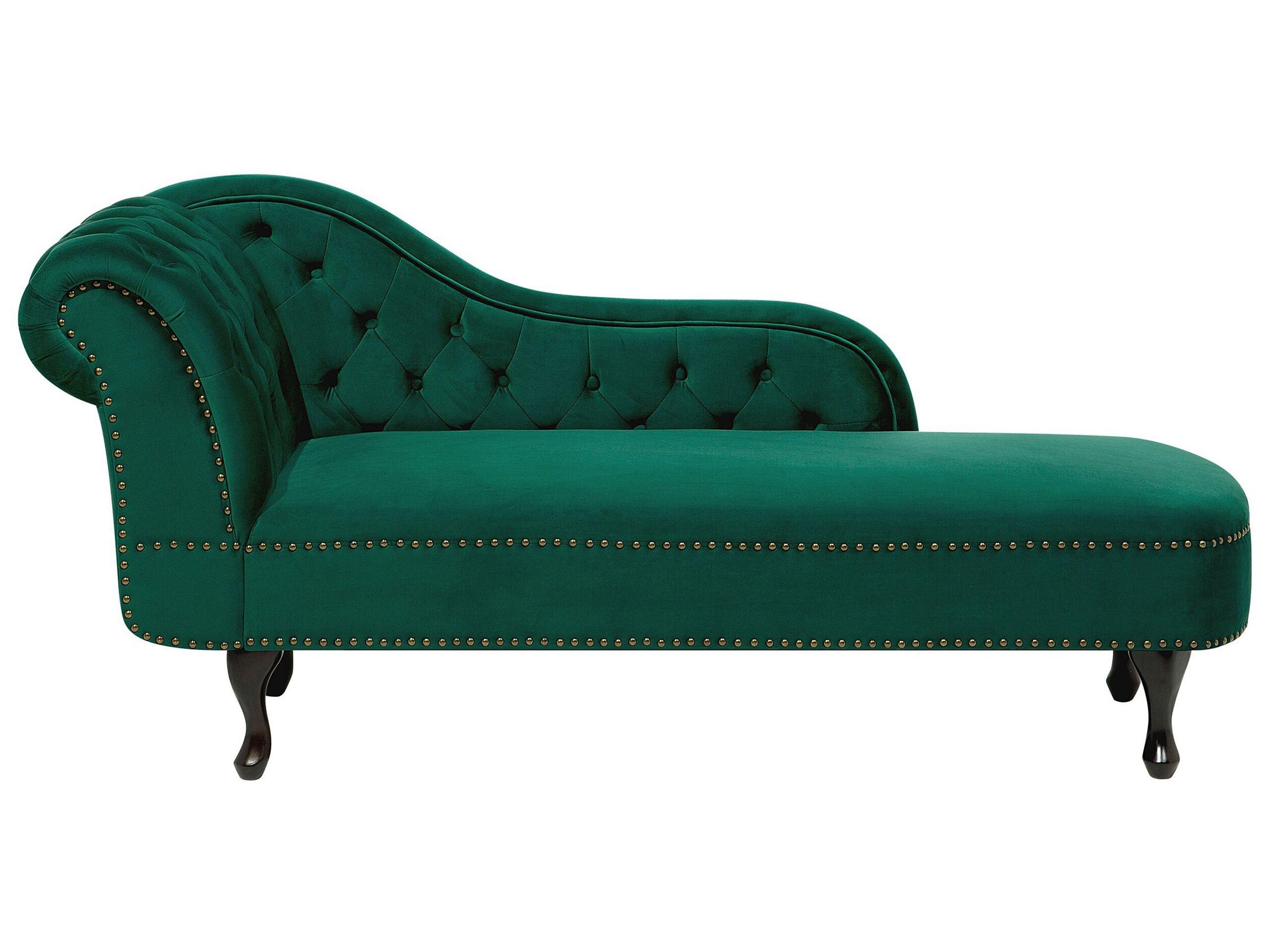 Beliani Chaise longue versione sinistra en Velluto Classico NIMES  