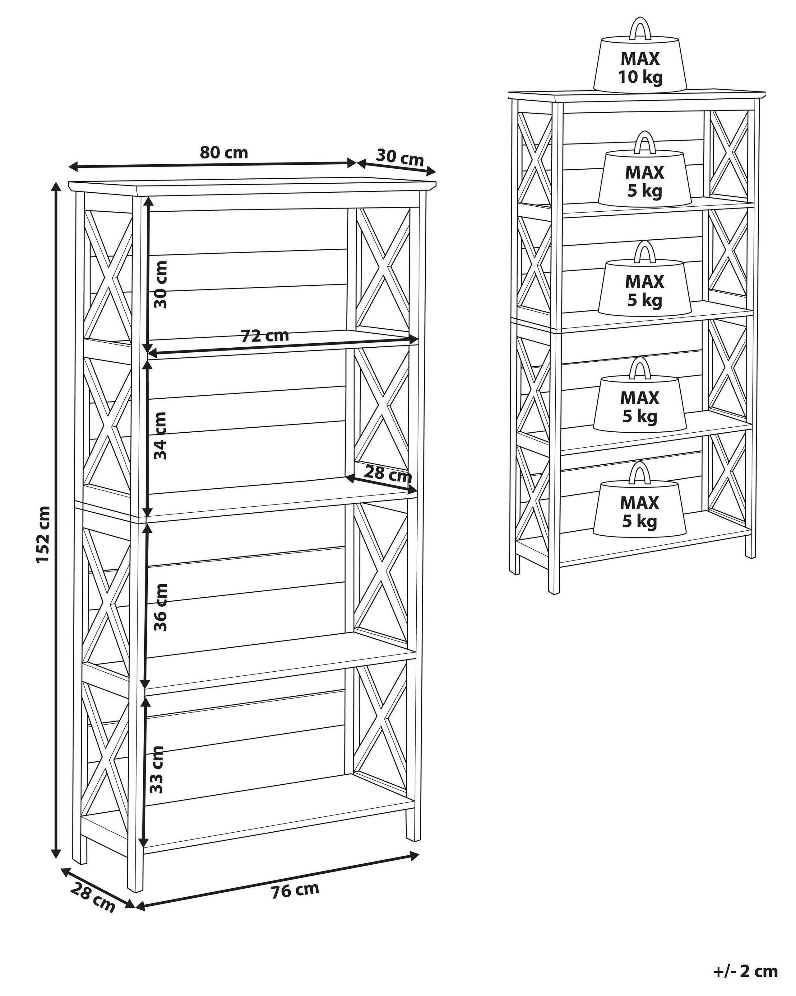 Beliani Bücherregal mit 4 Fächern aus MDF-Platte Modern FOSTER  