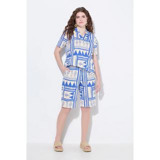 Ulla Popken Short Imprimé Poissons Jambes Larges Coton Biologique  