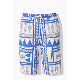 Ulla Popken Short Imprimé Poissons Jambes Larges Coton Biologique  