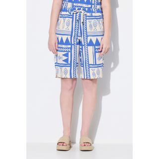 Ulla Popken Short Imprimé Poissons Jambes Larges Coton Biologique  