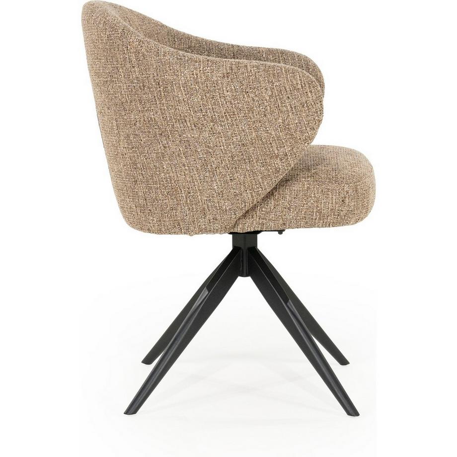 mutoni Chaise à accoudoirs Connor Metal Donna marron  