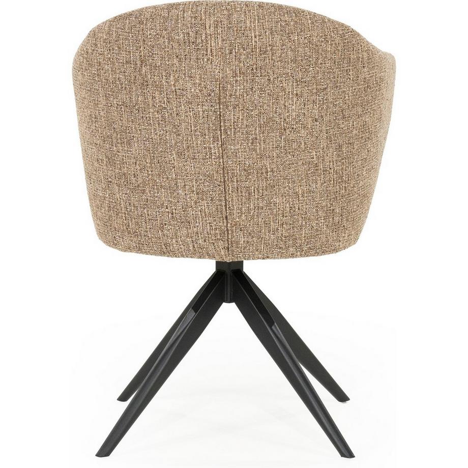 mutoni Chaise à accoudoirs Connor Metal Donna marron  