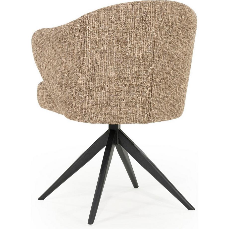 mutoni Chaise à accoudoirs Connor Metal Donna marron  