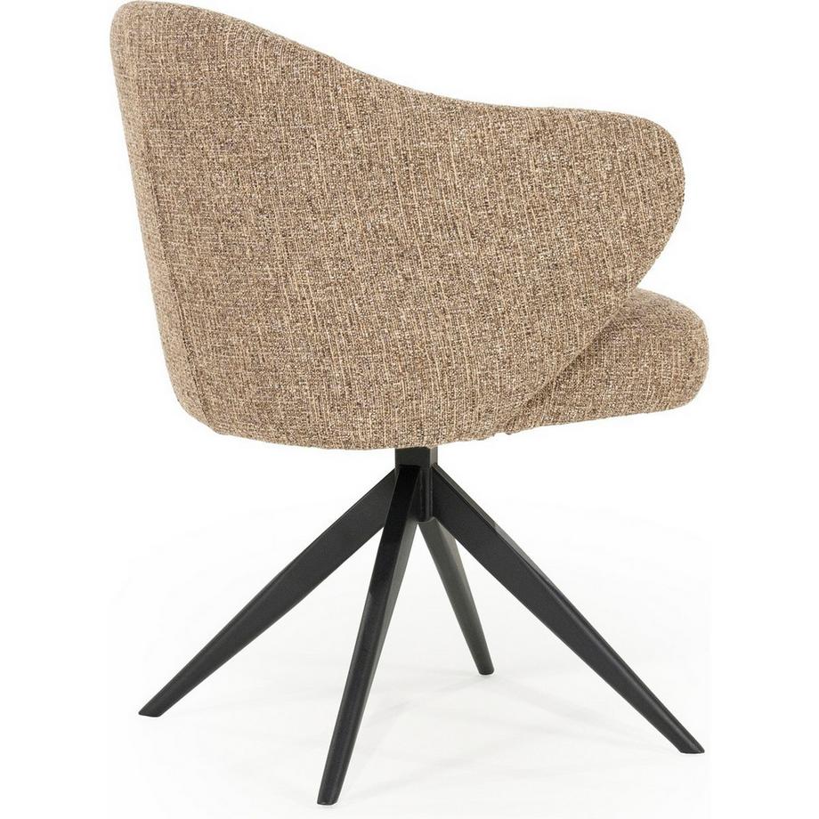 mutoni Chaise à accoudoirs Connor Metal Donna marron  