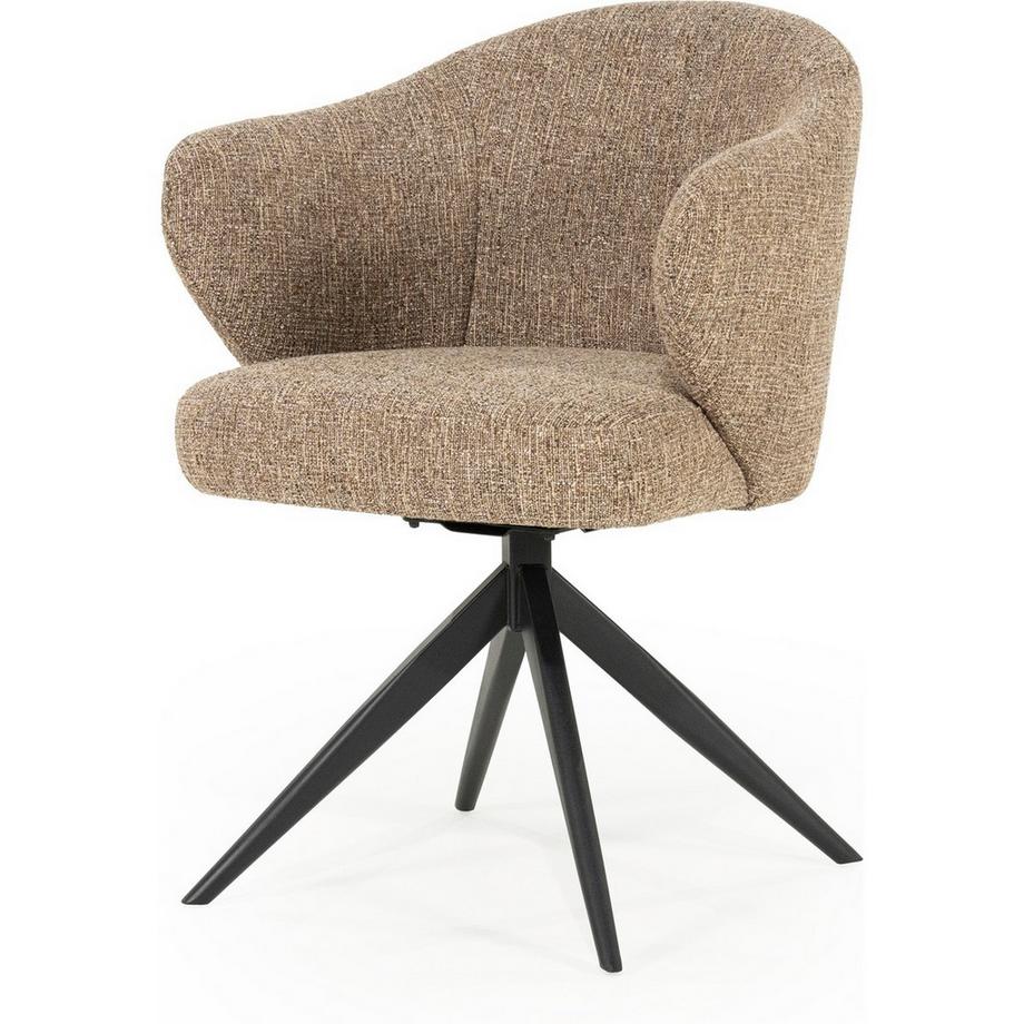 mutoni Chaise à accoudoirs Connor Metal Donna marron  