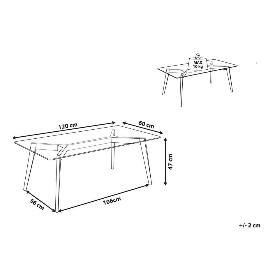 Beliani Couchtisch aus Glas Modern HUDSON  