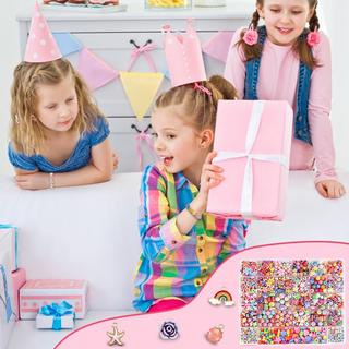 Activity-board  Perles pour Enfiler des Bijoux pour Enfants, ensemble de Perles Artisanales de Bricolage Bracelets Faites - vous des Colliers 