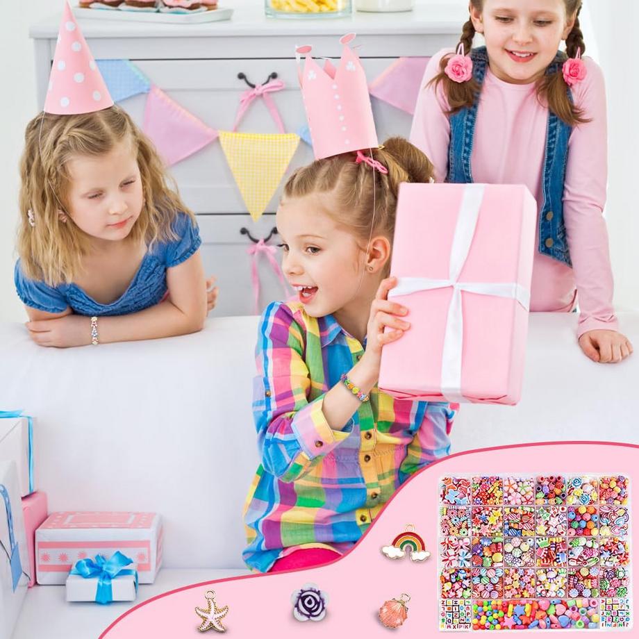 Activity-board  Perles pour Enfiler des Bijoux pour Enfants, ensemble de Perles Artisanales de Bricolage Bracelets Faites - vous des Colliers 