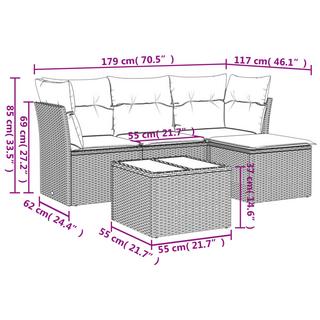 VidaXL Garten sofagarnitur poly-rattan  