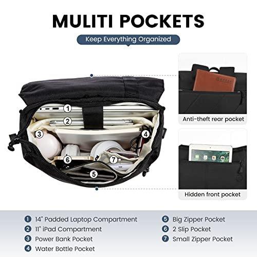 Only-bags.store Zaino Piccolo per Laptop da 14 Pollici con Porta di Ricarica USB  