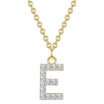 Femme Collier en argent Lettre E