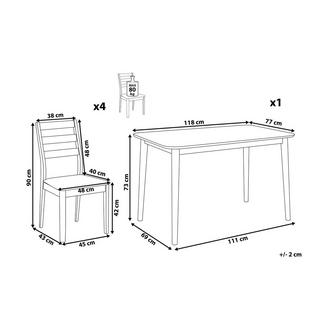 Beliani Esszimmer Set aus Gummibaumholz Klassisch MODESTO  