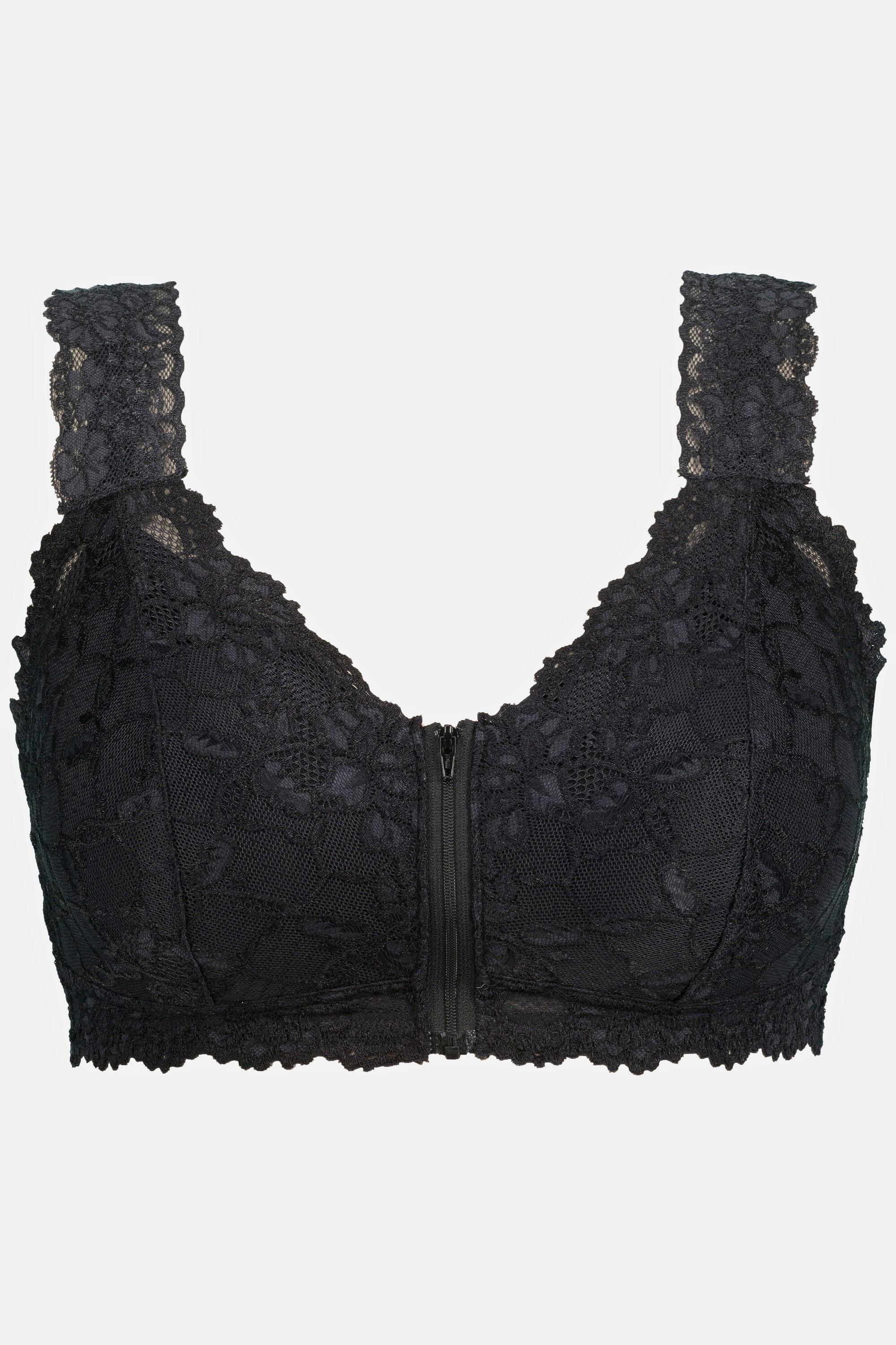 Ulla Popken  Bralette senza ferretto con pizzo e zip 