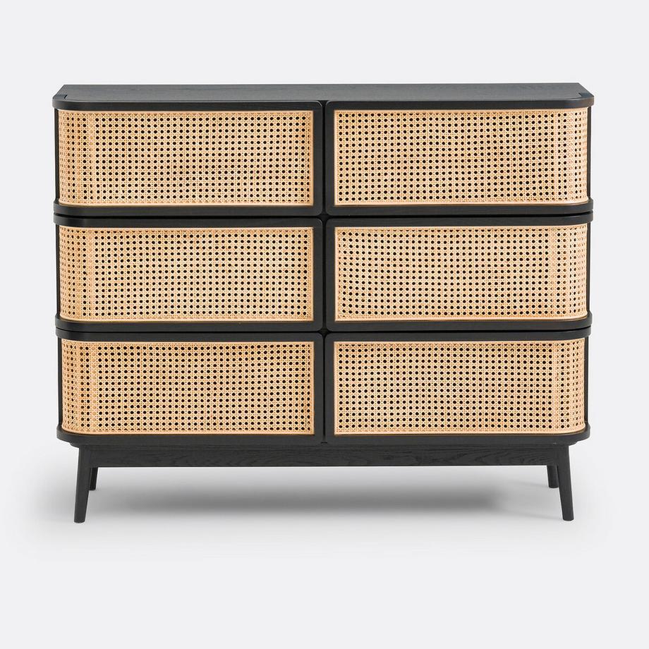 La Redoute Intérieurs Kommode Laora mit 6 Rattanschubladen  