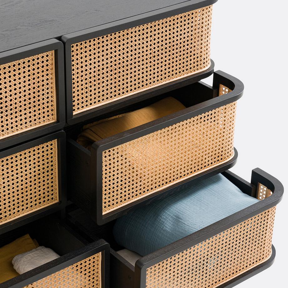 La Redoute Intérieurs Kommode Laora mit 6 Rattanschubladen  