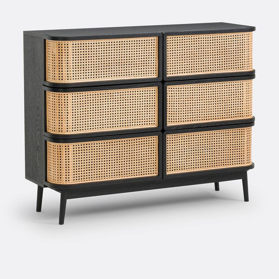 La Redoute Intérieurs Kommode Laora mit 6 Rattanschubladen  