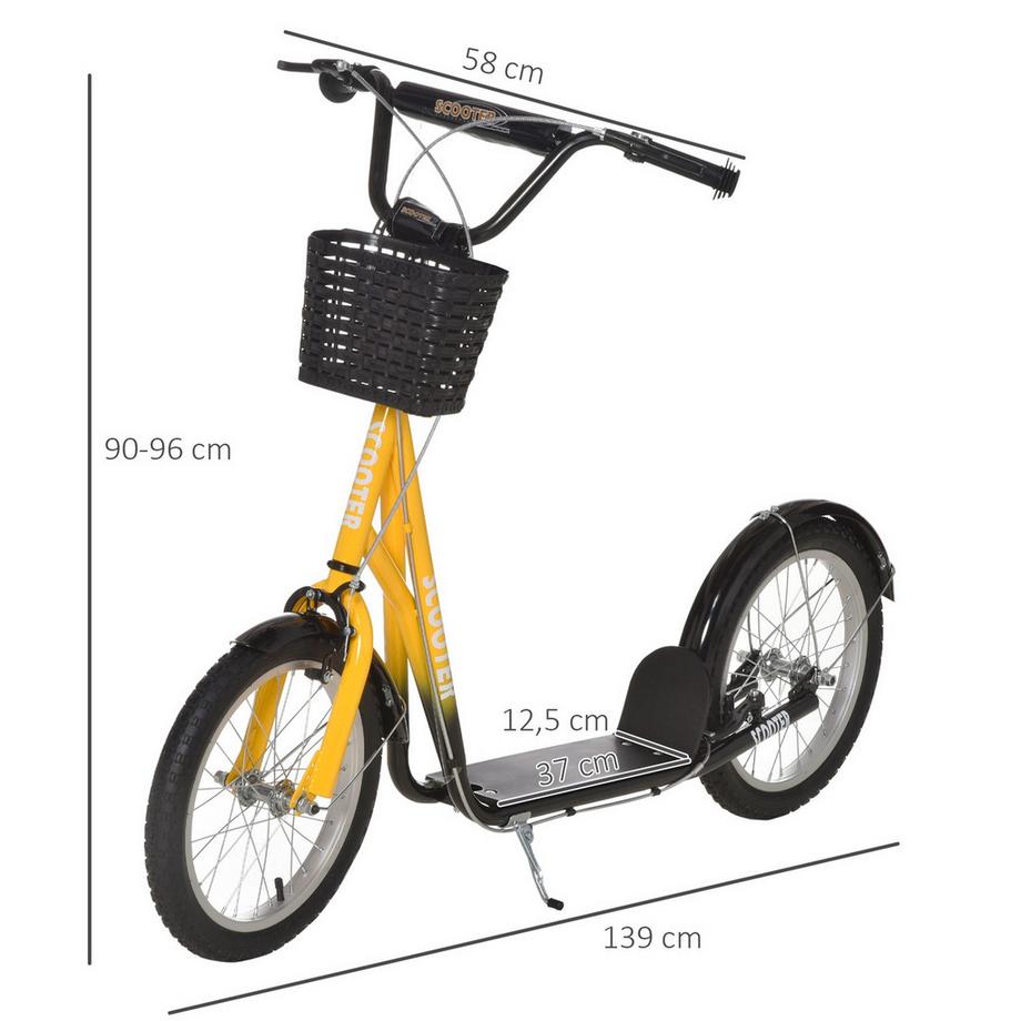 Northio  Kinderroller, höhenverstellbar mit großen Rädern, 2 Bremsen 