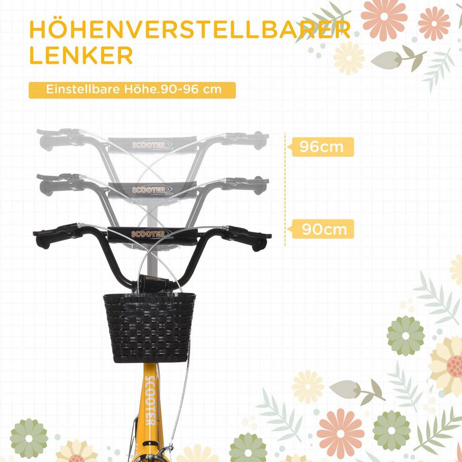 Northio  Kinderroller, höhenverstellbar mit großen Rädern, 2 Bremsen 