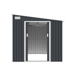 Vente-unique Casetta da giardino Metallo addossabile in Acciaio galvanizzato Antracite 4,97 m² - DAUSTIN  