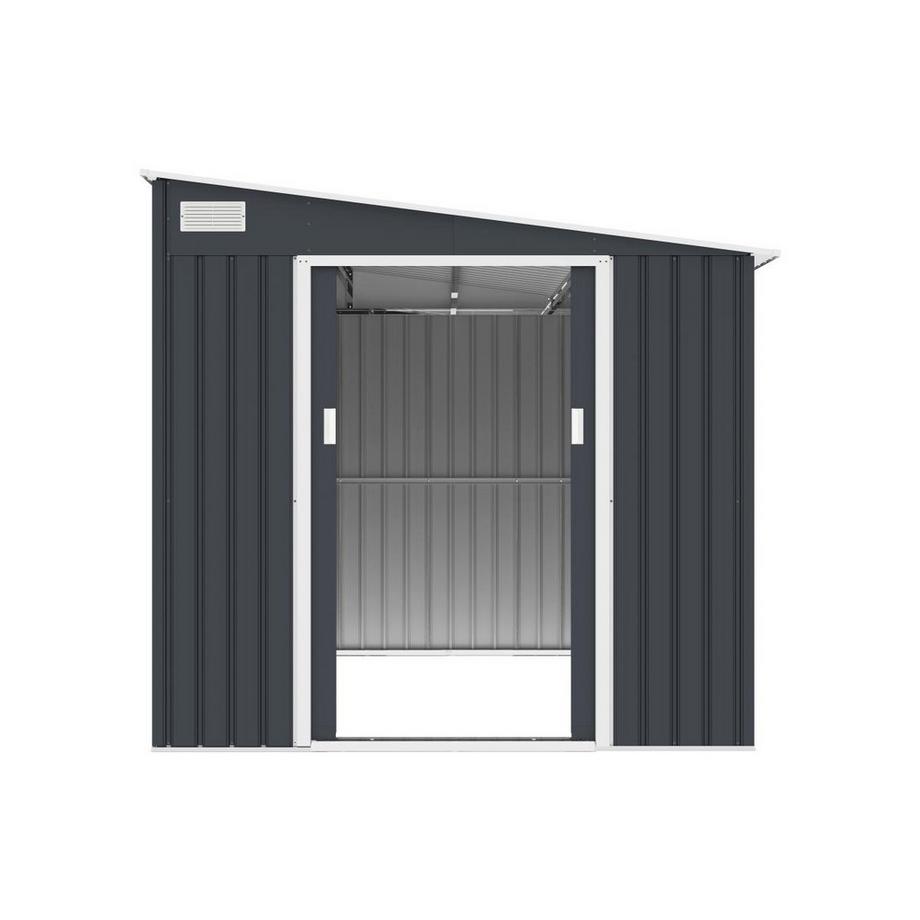Vente-unique Abri de jardin métal adossé en acier galvanisé anthracite 5,49 m² - DAUSTIN  
