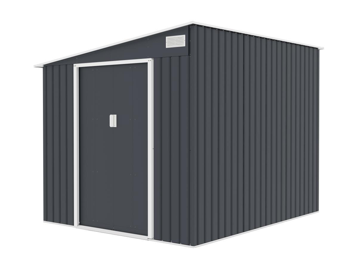 Vente-unique Casetta da giardino Metallo addossabile in Acciaio galvanizzato Antracite 4,97 m² - DAUSTIN  