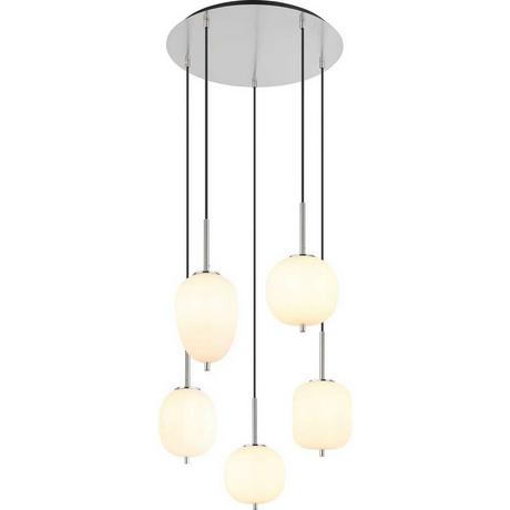 mutoni light Hängeleuchte Blacky I Metall nickel matt 5xE14  