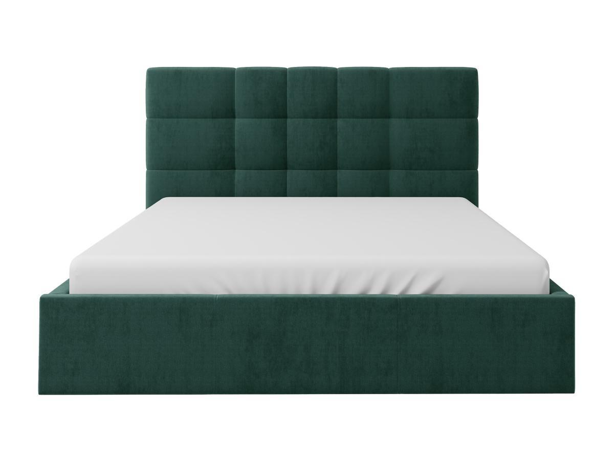 PASCAL MORABITO Letto con contenitore 140 x 190 cm Tessuto Verde abete  - ELIAVA di PASCAL MORABITO  