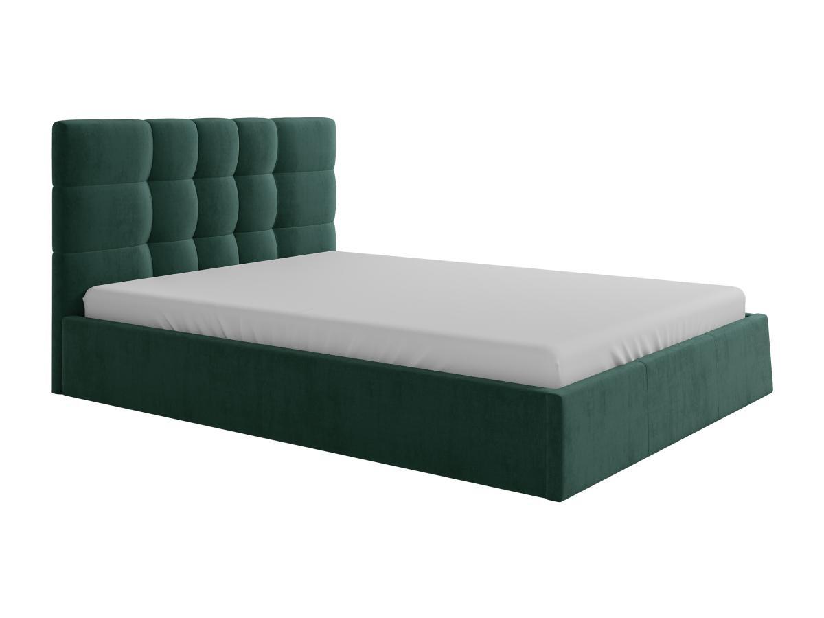 PASCAL MORABITO Letto con contenitore 140 x 190 cm Tessuto Verde abete  - ELIAVA di PASCAL MORABITO  