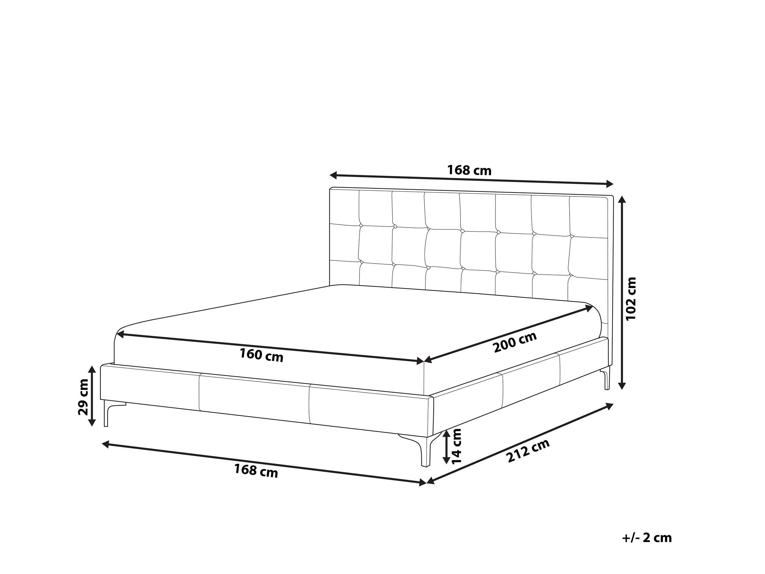 Beliani Bett mit Lattenrost aus Samtstoff Modern AMBERT  