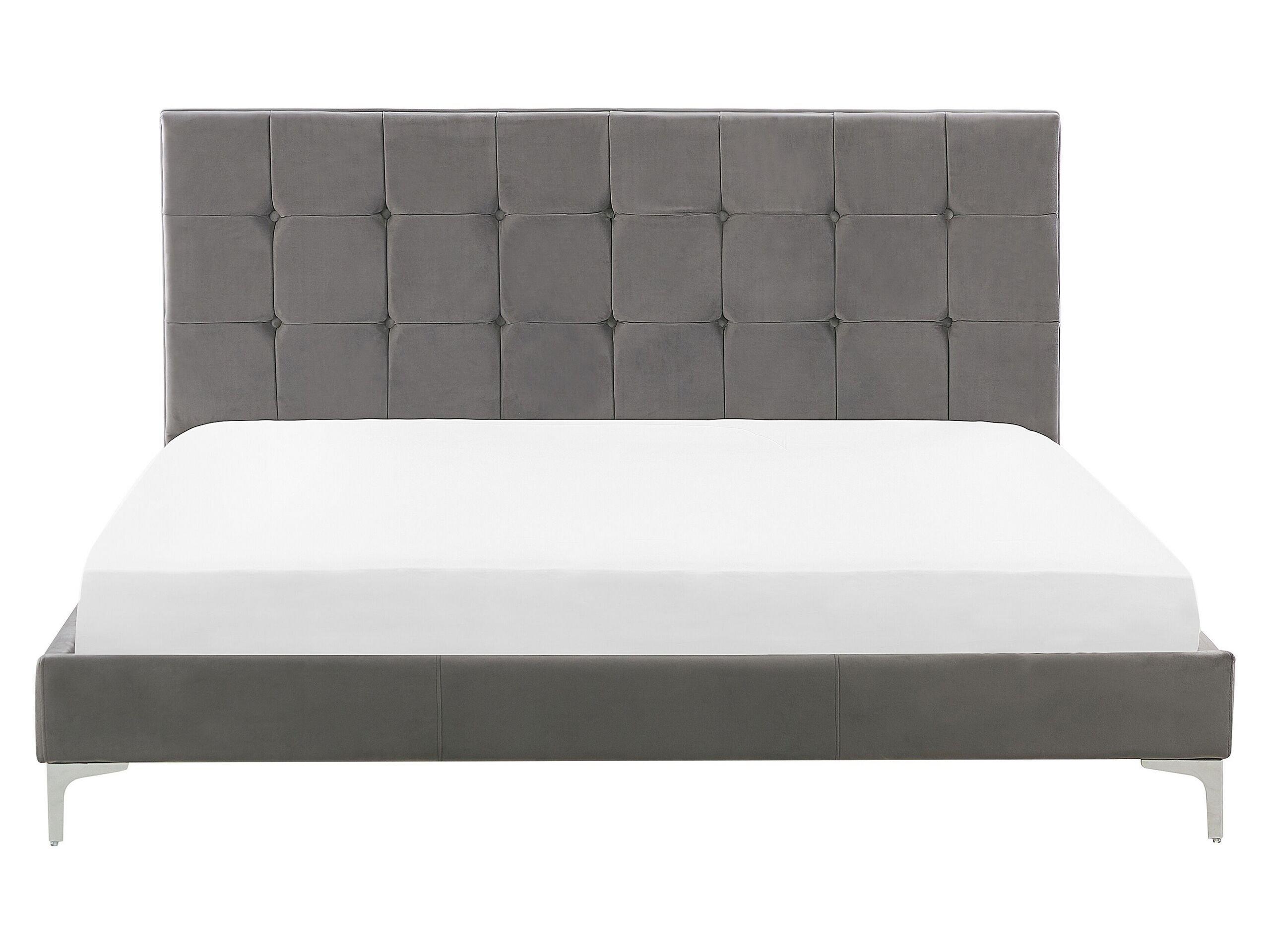 Beliani Bett mit Lattenrost aus Samtstoff Modern AMBERT  