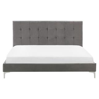 Beliani Bett mit Lattenrost aus Samtstoff Modern AMBERT  